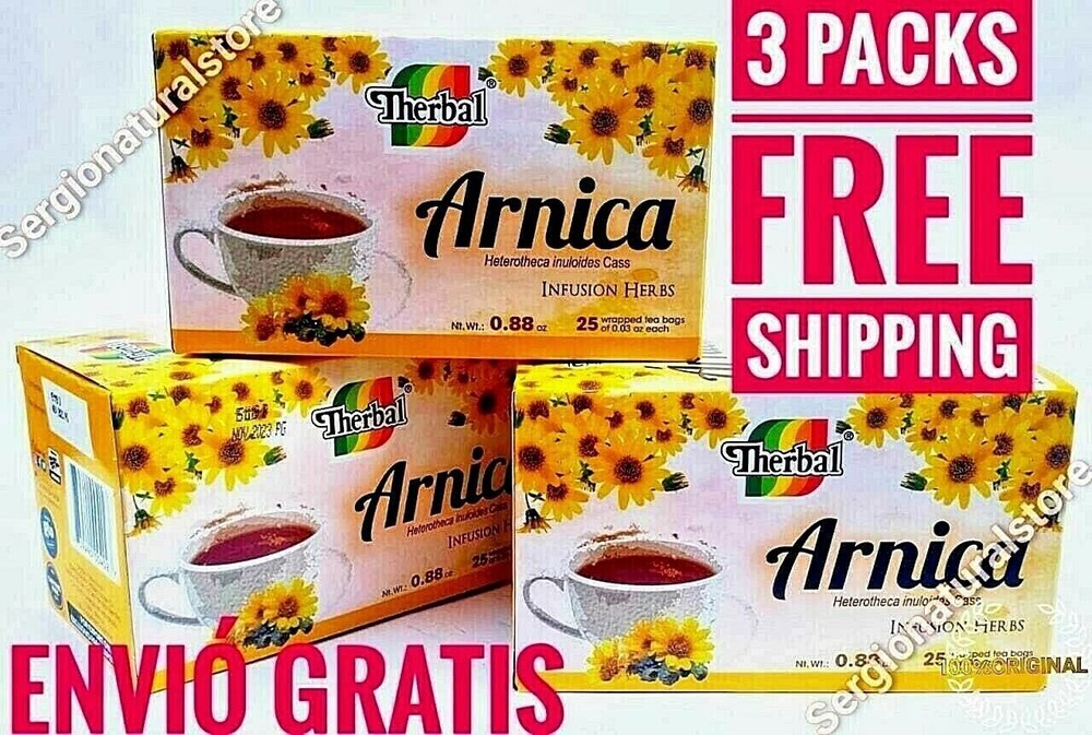 3 Packs ARNICA TEA / TE DE ARNICA Infusion 75 bags 0.3 oz each Therbal