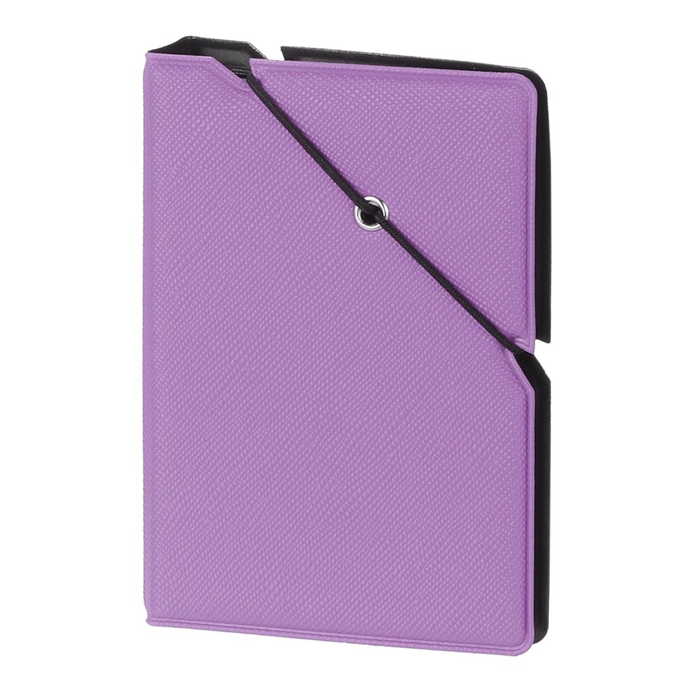 Mini Photo Album, 28 Pockets 2 x 3 Photo Album with Rubber Band Lock, Purple