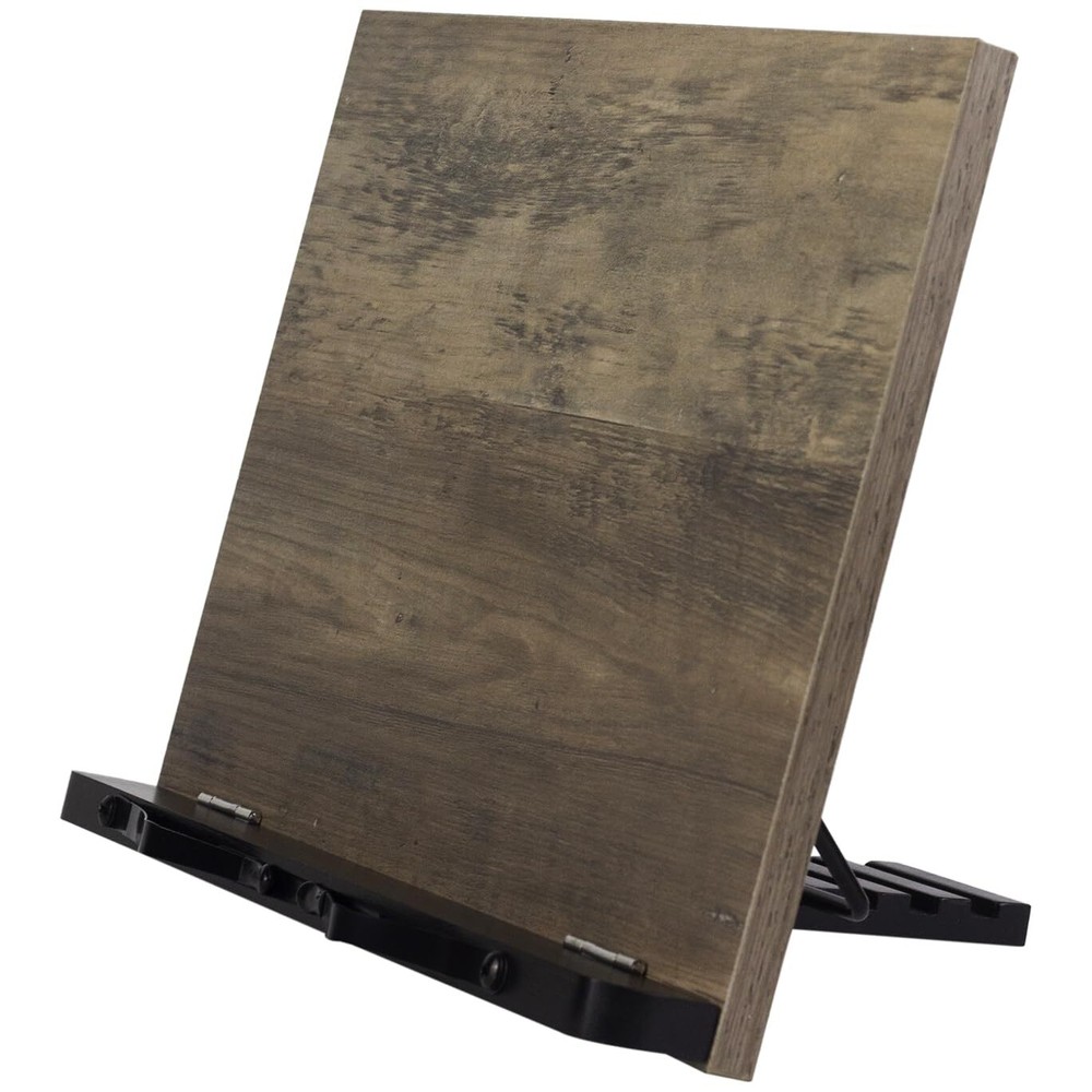 Bamboo Book Stand, Cookbook Holder Desk Reading with 5 Adjustable Height, Fol...