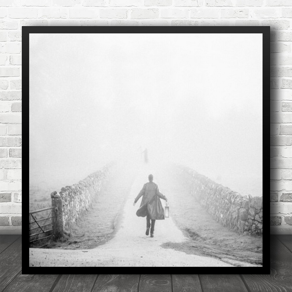 Road Death White Mood Hurry Person Burial Grounds Dark Story Square Print
