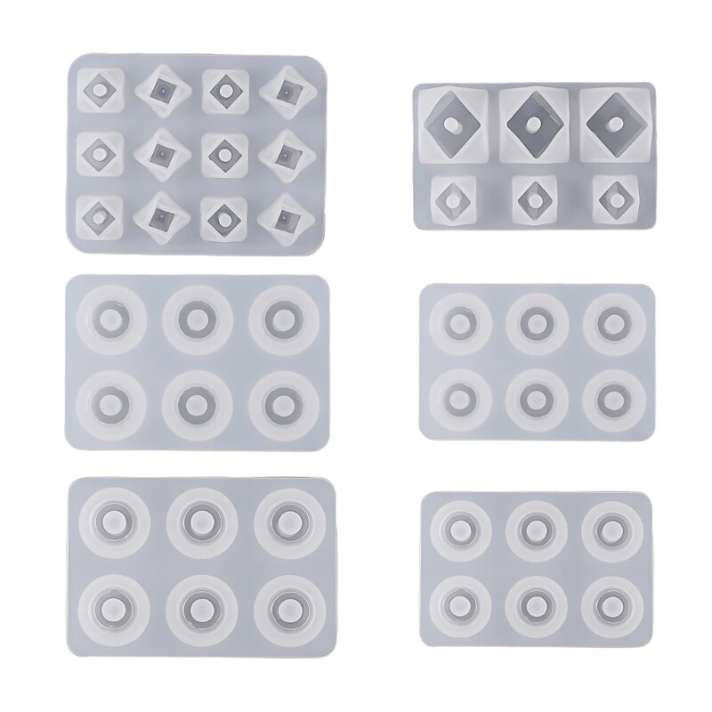 Silicone Bead Molds with Holes for DIY Jewelry and Resin Crafting