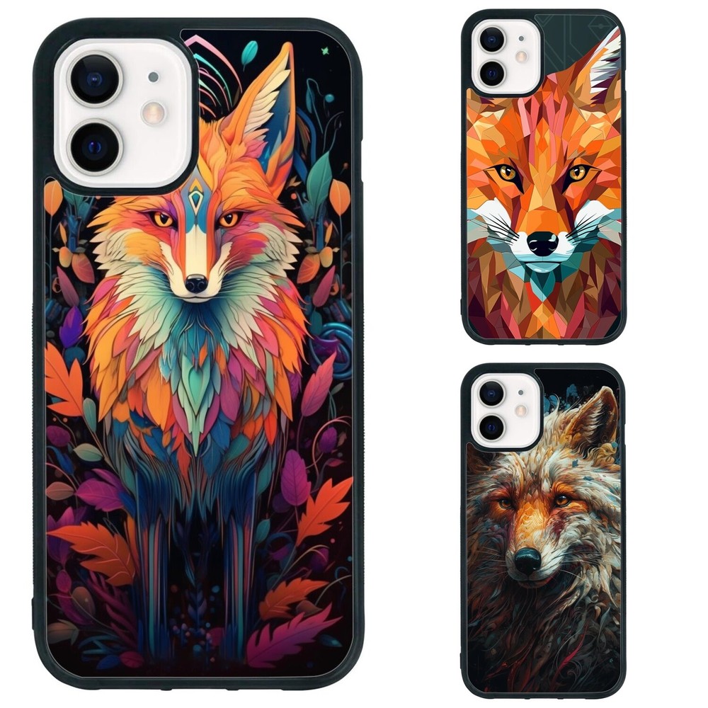 Anti collision For iPhone XS XR 6 7 8 Plus SE 2nd 3rd fox fluid gouache Portrait