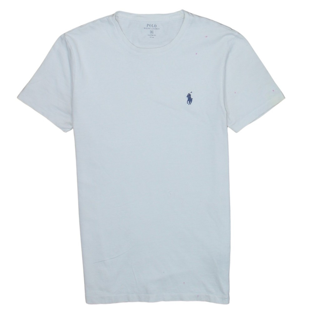 Polo Ralph Lauren Mens T Shirt White Cotton Jersey Embroidered Pony Logo XS
