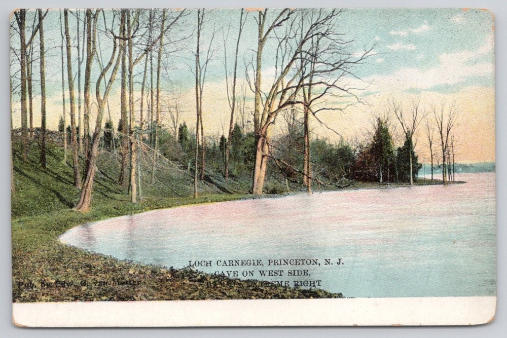 Loch Carnegie Princeton NJ Postcard c1910 Divided Back German Print