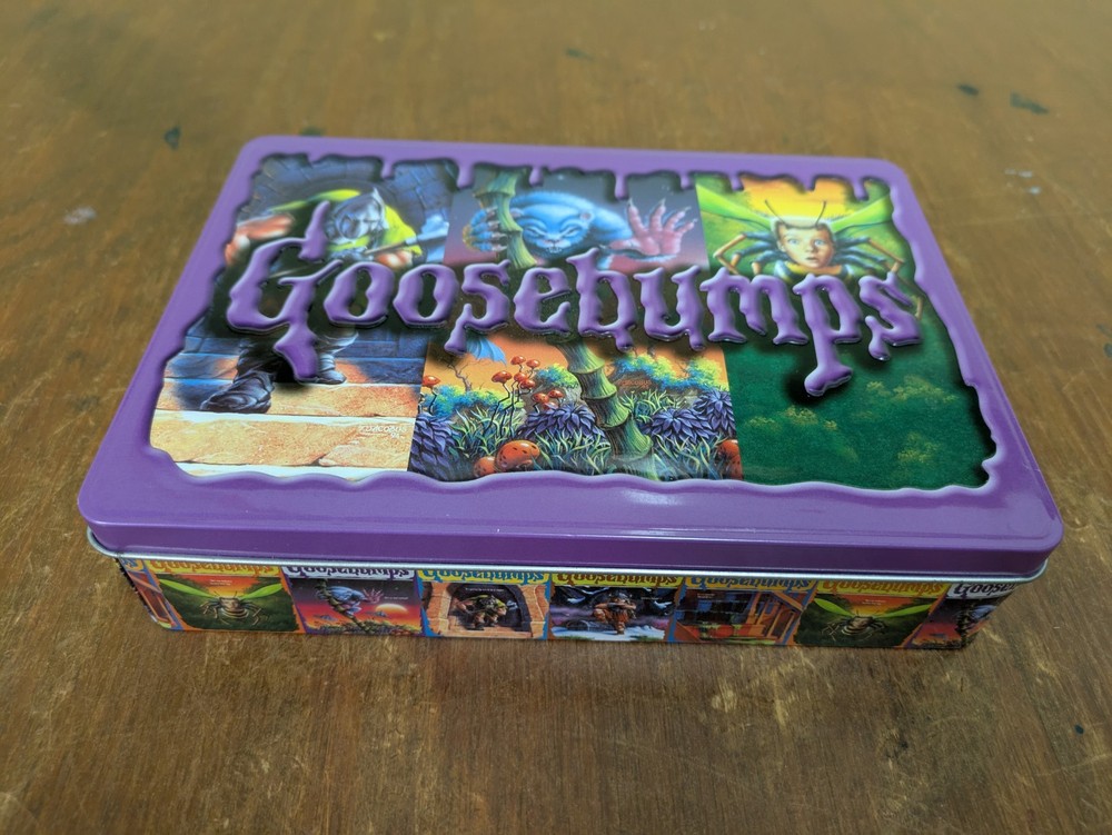 Goosebumps RL Stine Collectors Edition Set Of 5 Books Purple Tin