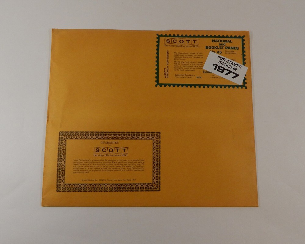 Scott National and Booklet Panes 1977 No. 45 Stamp Album Pages