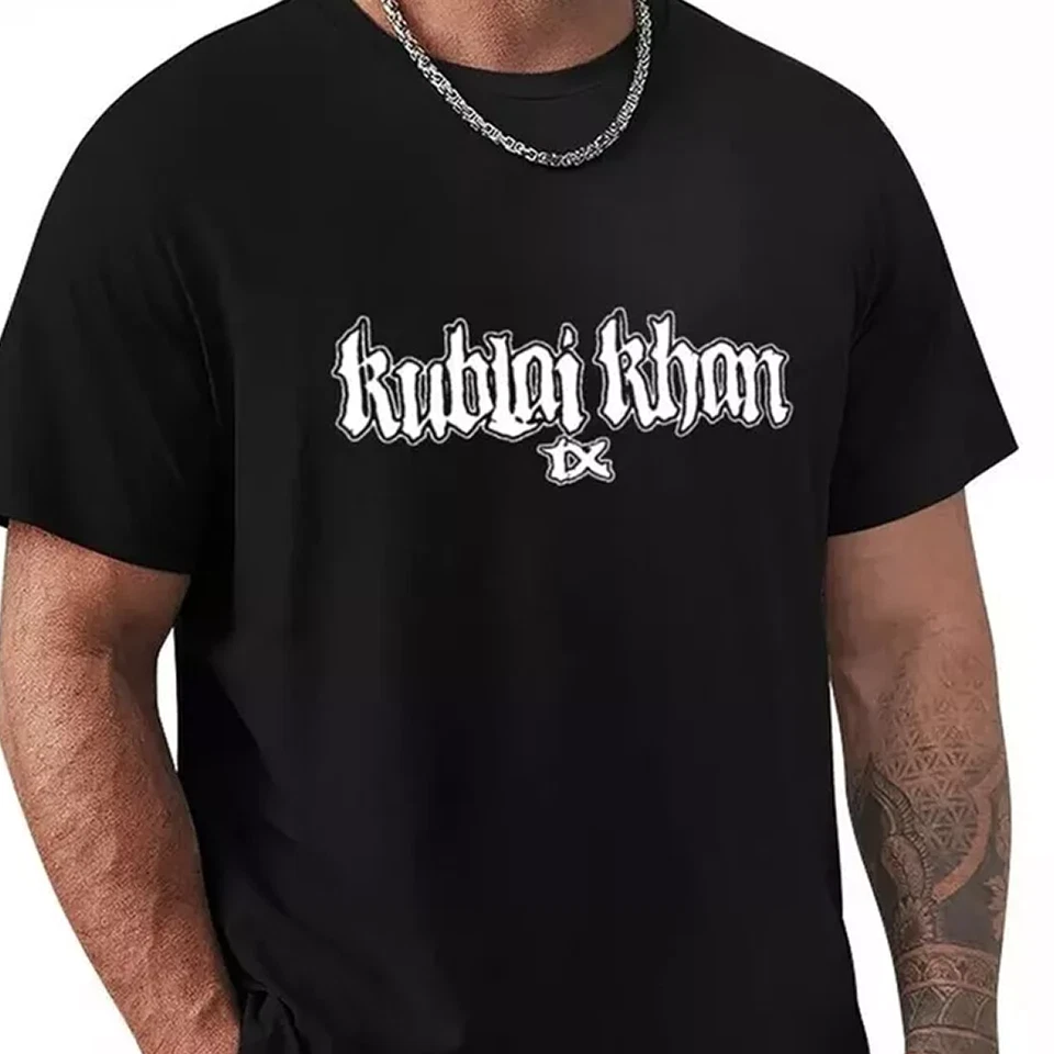 Kublai Khan TX Band BASIC LOGO BLACK COTTON T Shirt Full Size S-5XL QT1507