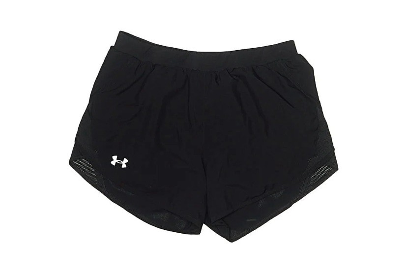 Under Armour Fly By 2.0 Running Shorts Womens Small Black HeatGear Athletic Mesh
