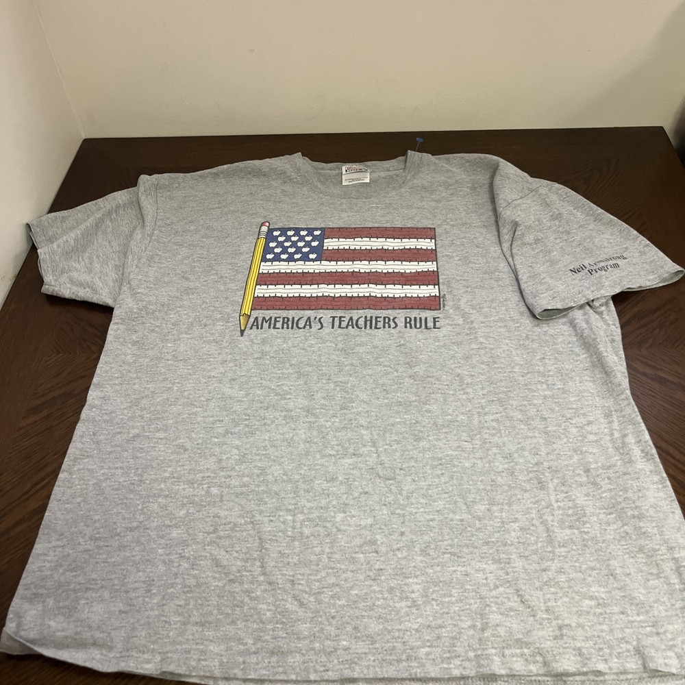 Vintage Americas Teachers Rule XL T-Shirt Neil Armstrong Program