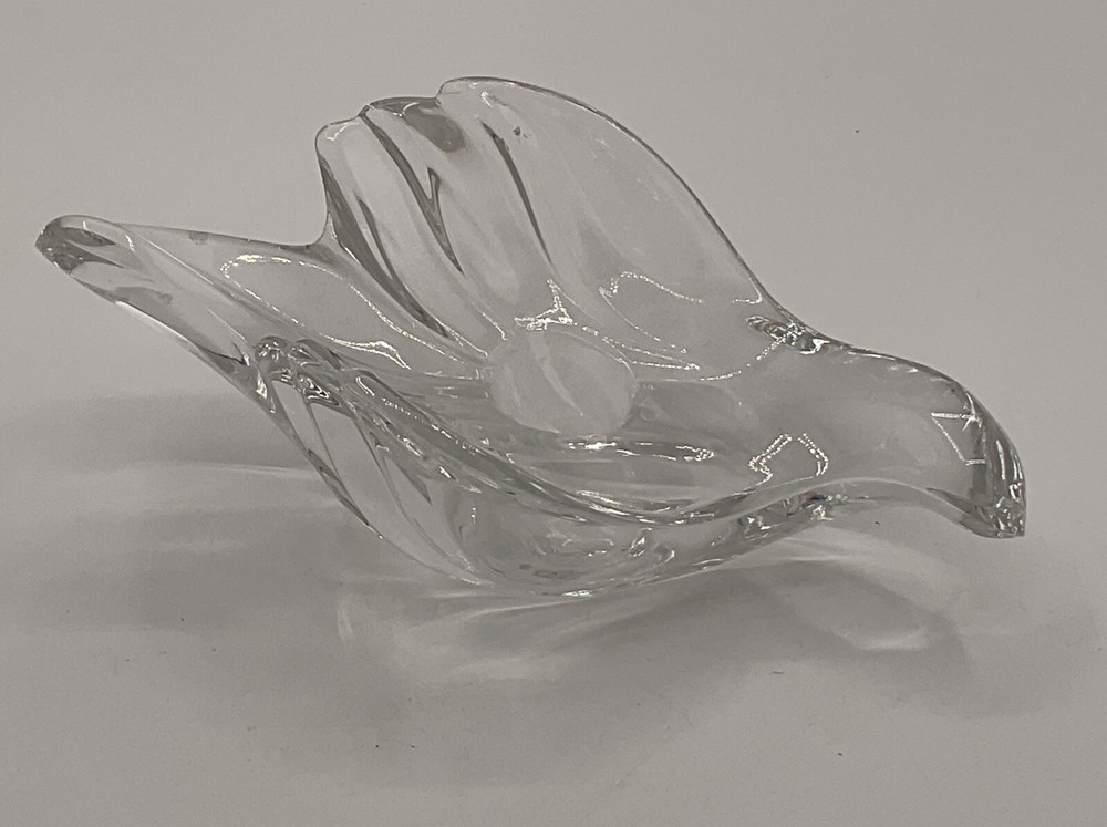 Lead Crystal Dove Candle Holder Taper Clear 6”L X 2 1/2” T Weighs 1 Lb