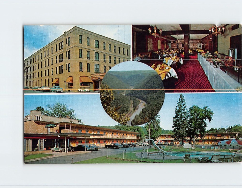 Postcard The Penn Wells Motor Hotel and Motel Wellsboro Pennsylvania USA