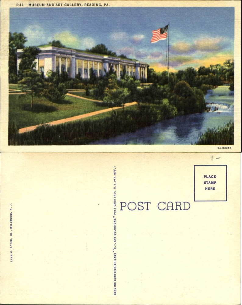 Museum and Art Gallery ~ Reading Pennsylvania ~ unused 1940s linen postcard