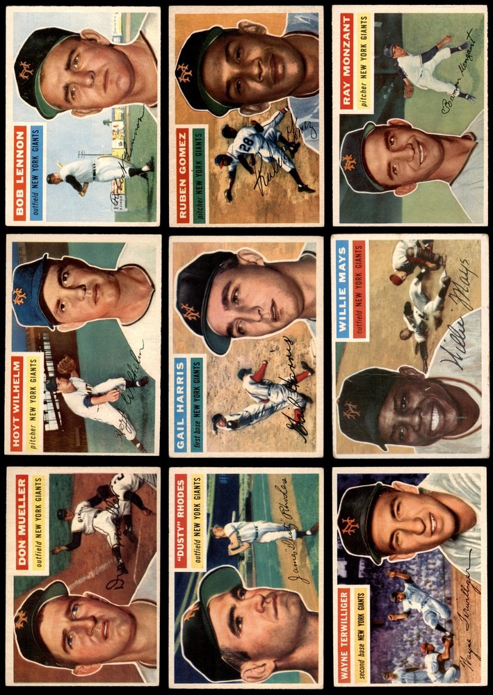 1956 Topps New York Giants Team Set VG/EX+ 4.5 Grade