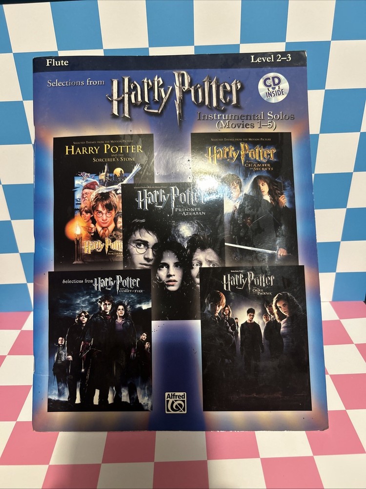 Harry Potter Instrumental Solos (Movies 1-5): Flute Book  CD Good Condition