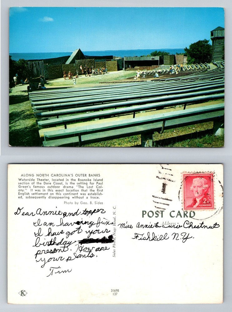 Manteo, NC-North Carolina Waterside Theater Lost Colony Roanoke Vintage Postcard