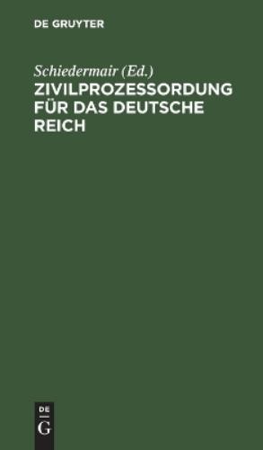 Zivilprozeßordung Für Das Deutsche Reich (Hardback)Another great item from Rarewaves USA | Free delivery!