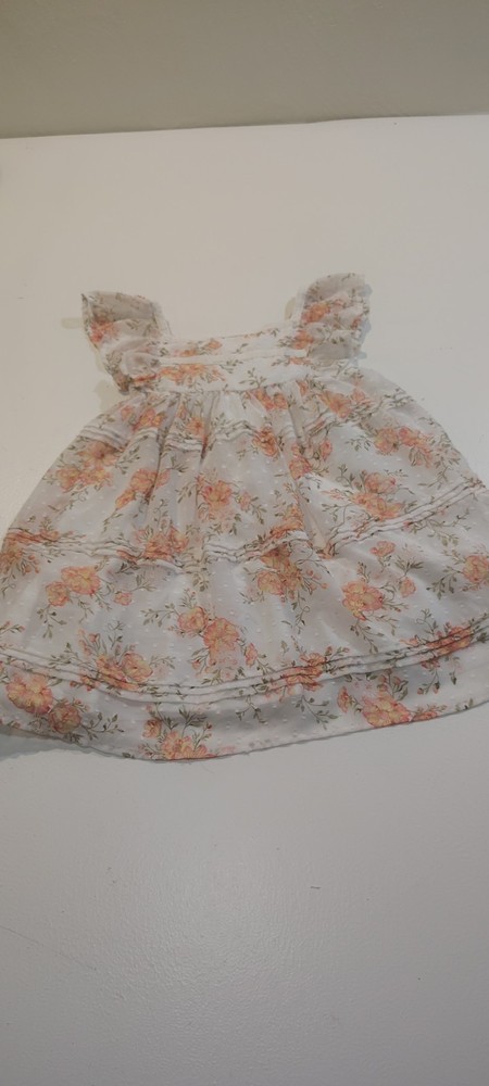 Rachel Zoe Floral Dress Size 5T Sleeveless White Orange Pink