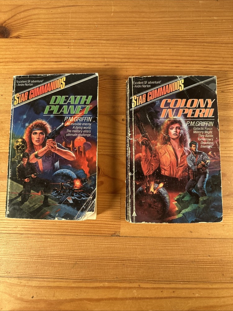 Vintage ACE Star Commandos Sci-Fi Paperback Lot Death Planet & Colony in Peril