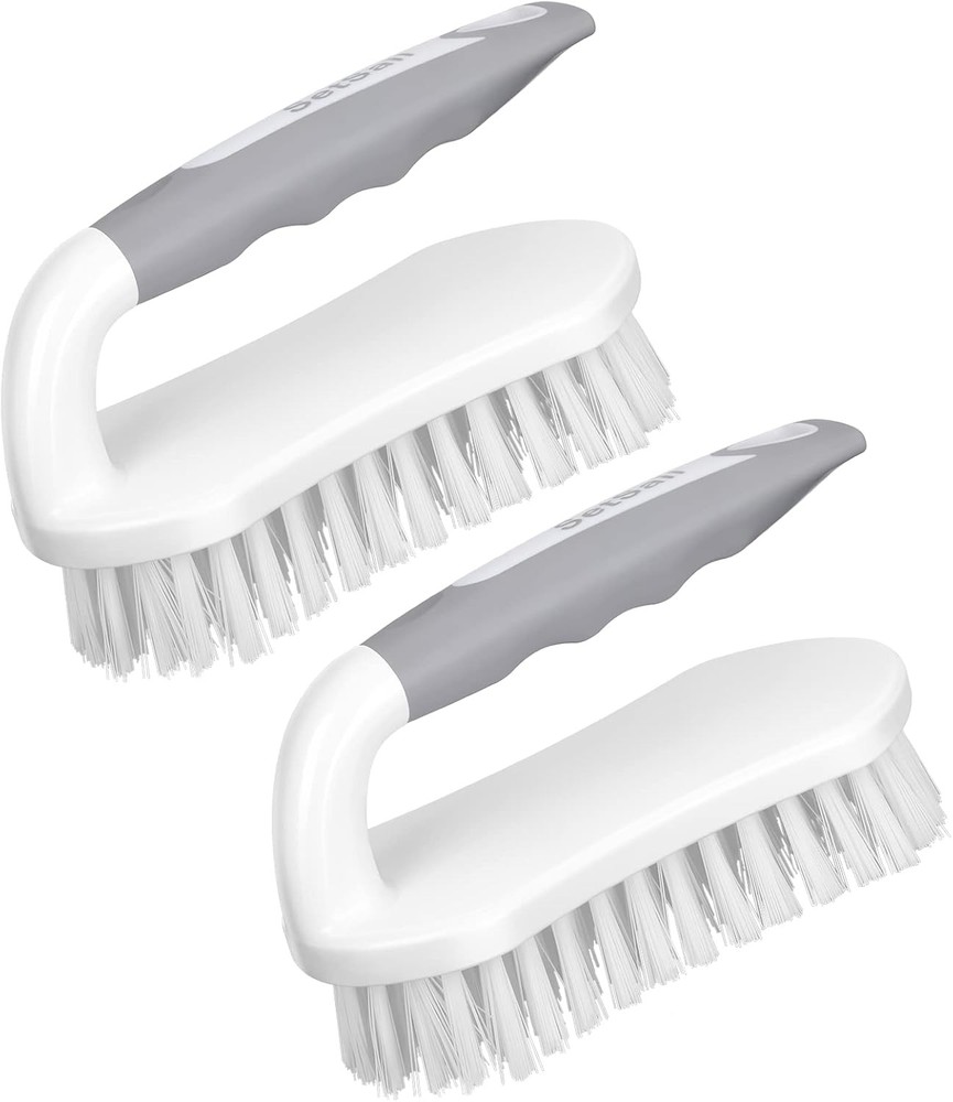 SetSail Heavy-Duty Scrub Brush 2 Pack Stiff Bristles for Shower Bathroom Kitchen