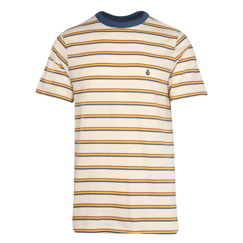 Volcom Men's T-Shirt Flash Orange Striped S/S Tee (S35)