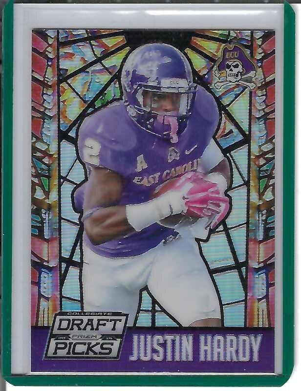 2015 Panini Prizm Collegiate Draft Picks Stained Glass Justin Hardy Rookie #77