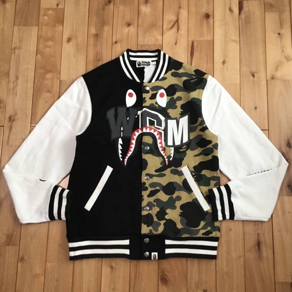 Zozo Limited Shark Varsity Jacket L Size A Bathing Ape Bape Sweatshirt Stadium
