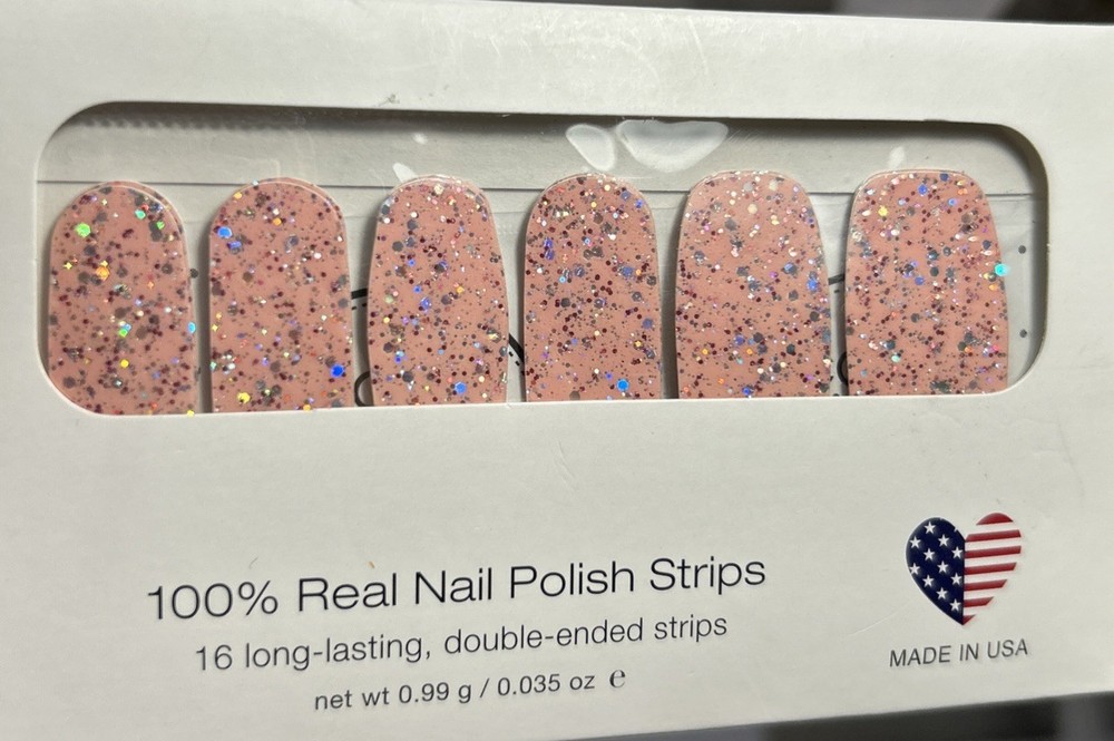 Color Street Nail Polish Strips Pretty In Helsinki Very Rare Pink Silver HTF