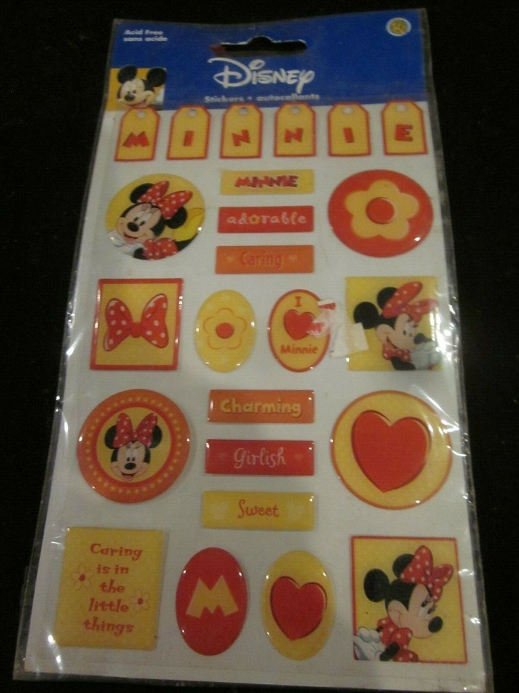 WDW Disney Sandylion Minnie Mouse Scrapbooking Gem Stickers Acid Free Brand New-image