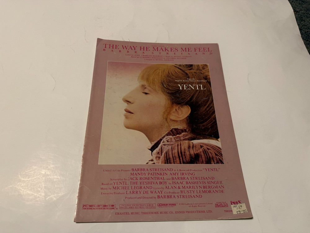 The Way He Makes Me Feel - Sheet Music from Yentl - Barbra Streisand 1983
