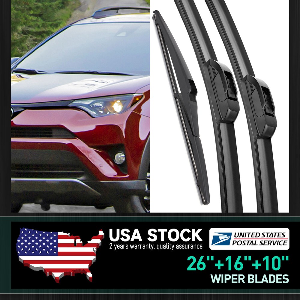 High quality Bracketless Front+Rear Windshield Wiper Blades 26