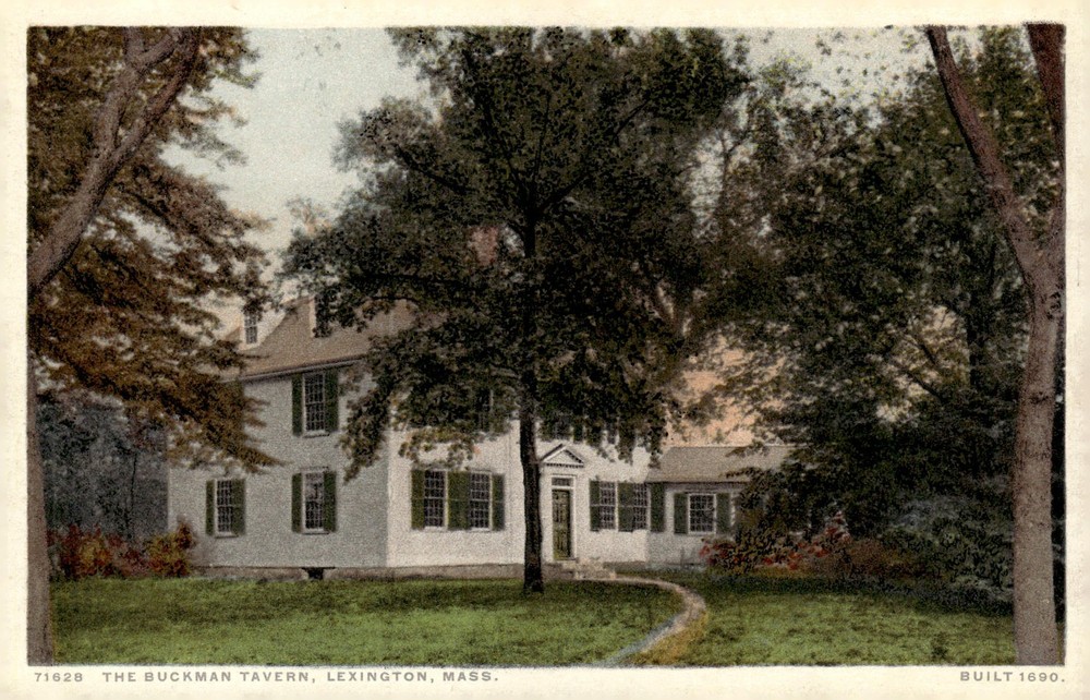 C1910 Buckman Tavern Lexington Massachusetts Phostint Litho Detroit Postcard