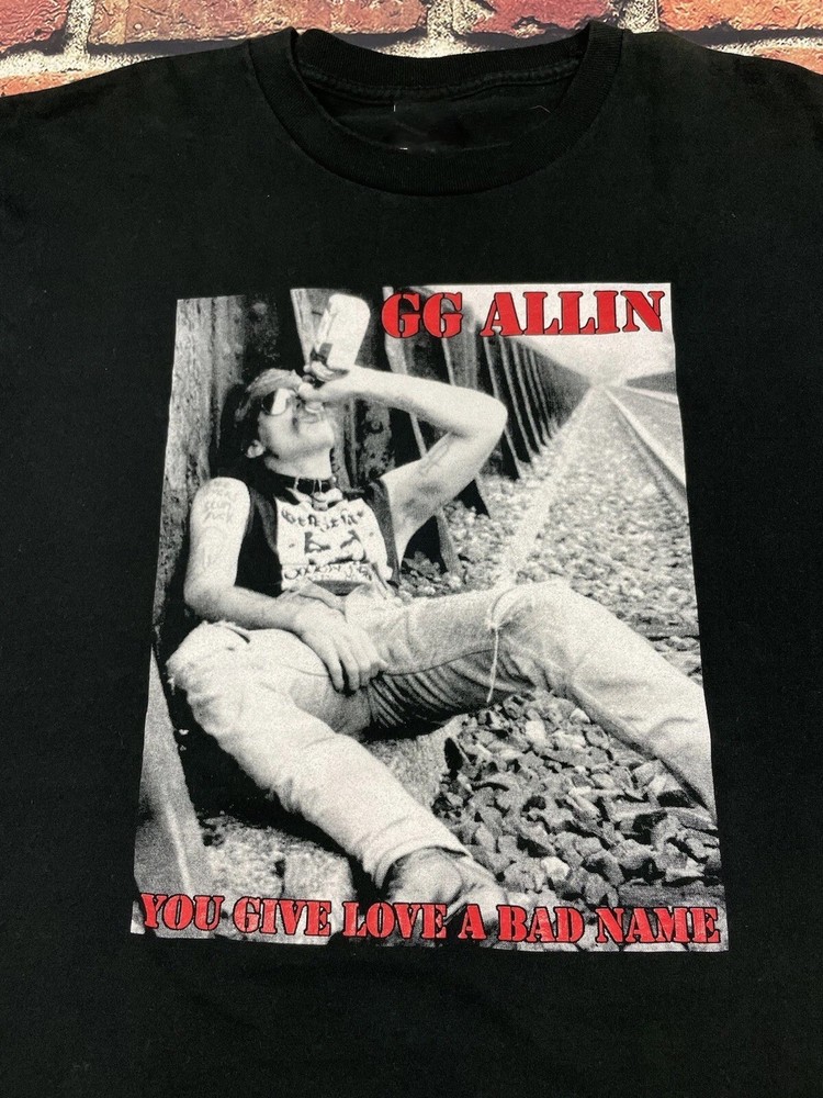 Vtg GG Allin Shirt Murder Junkies Hardcore Punk Rock You Give Love A Bad Name