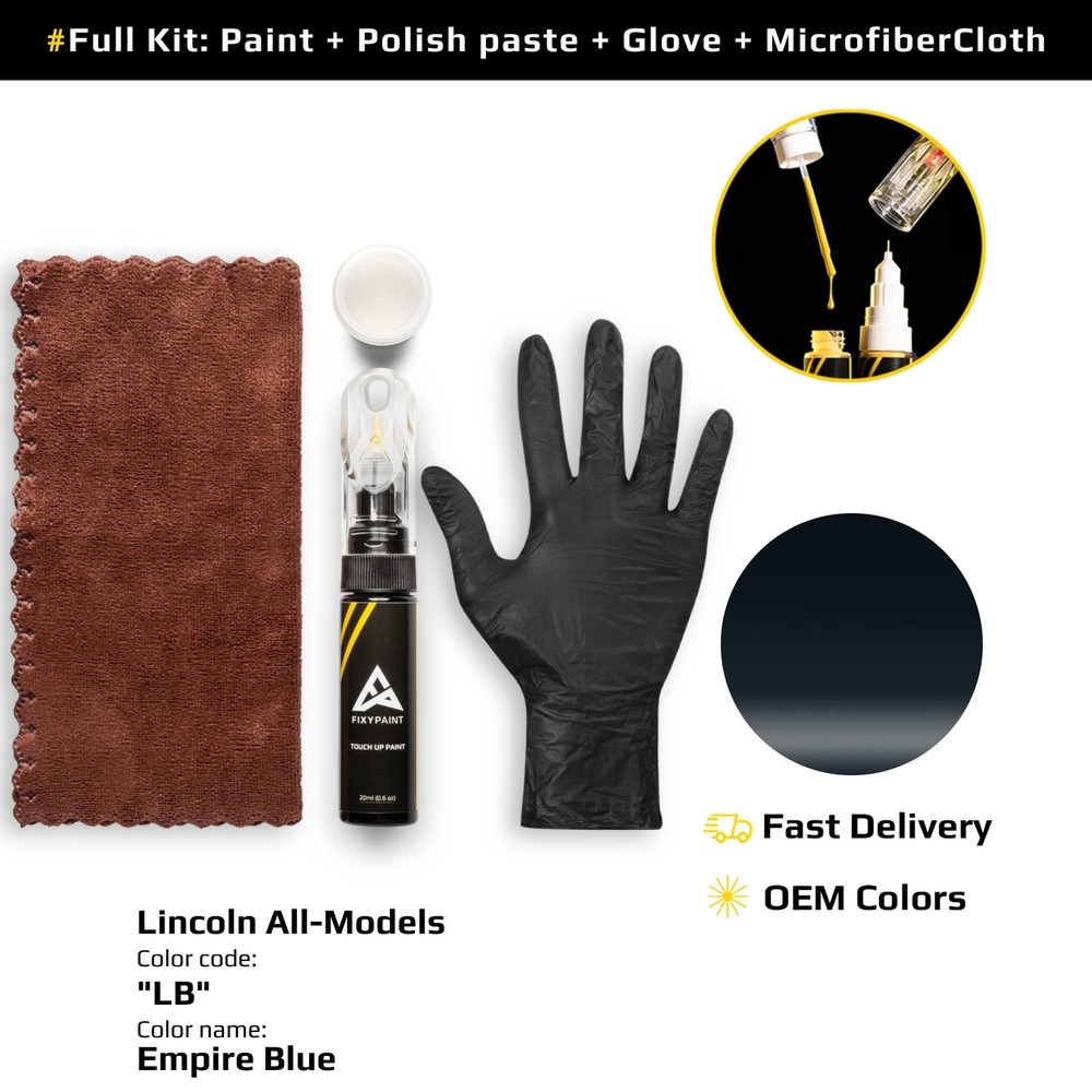 Touch up Paint for Lincoln Code: LB Empire Blue Fast Drying Scratch Repair