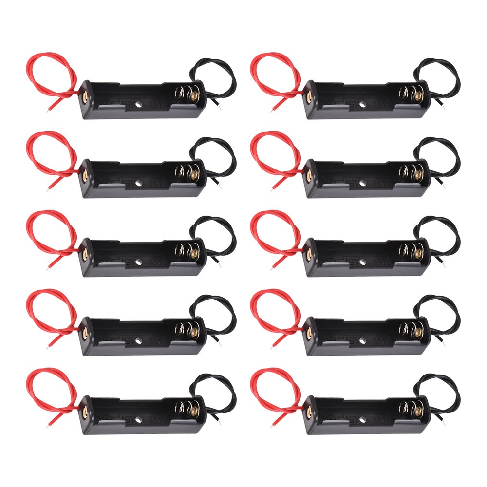 10 Pack 1 x AAA Battery Holder Box Case with Wire for DIY Projects