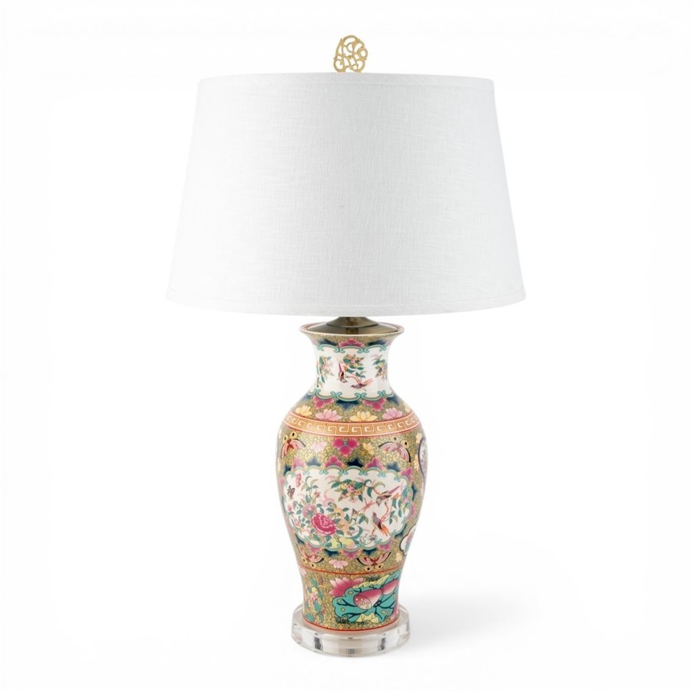 Porcelain Chinese FAMILLE ROSE table lamp 29
