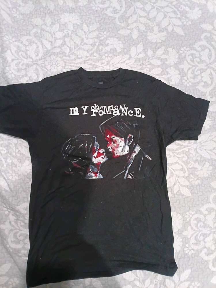 My Chemical Romance Black Graphic Print Men's Crew Neck T-Shirt L Cotton