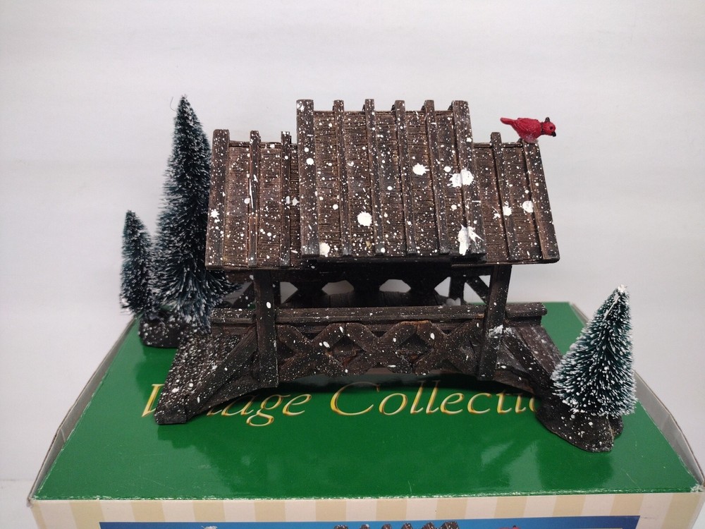 Lemax Christmas Village Wooden Bridge with Trees Landscape Accent Free Shipping New-image