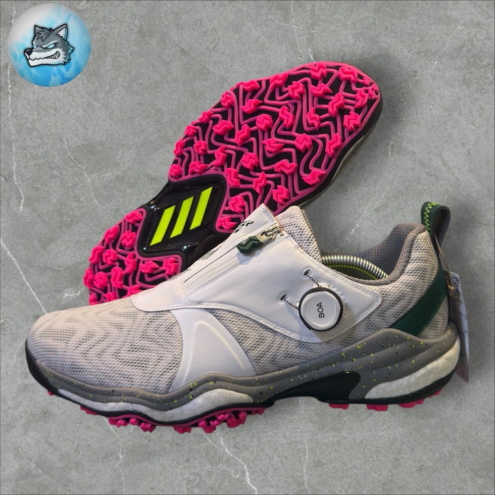 Men Adidas CodeChaos 25 BOA Spikeless Golf Shoes White Pink IG8705 Size 14
