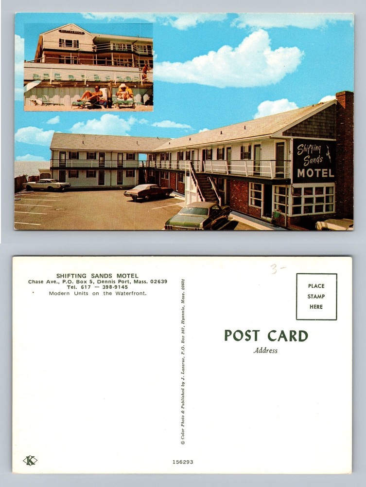Dennis Port, MA-Massachusetts, Shifting Sands Motel Waterfront Vintage Postcard