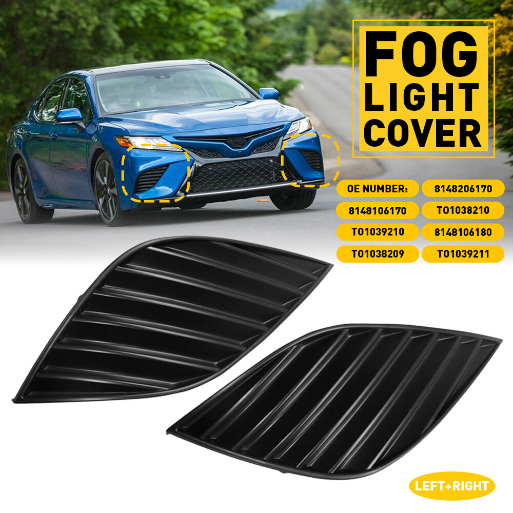 Front Bumper Fog Lights Lamps Cover LH RH For 2018 2019 2020 Toyota Camry SE XSE