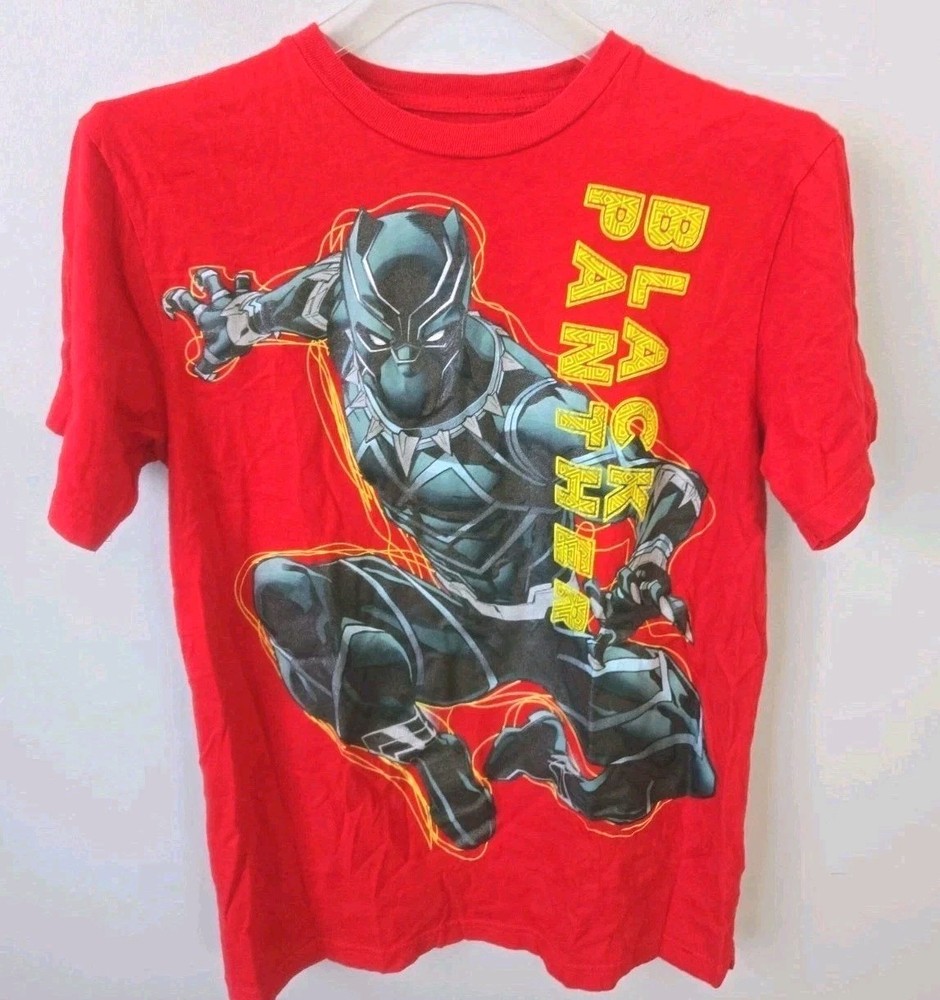 Marvel Avengers Black Panther T Shirt Boys XXL 18 Red Graphic Tee 100% Cotton...