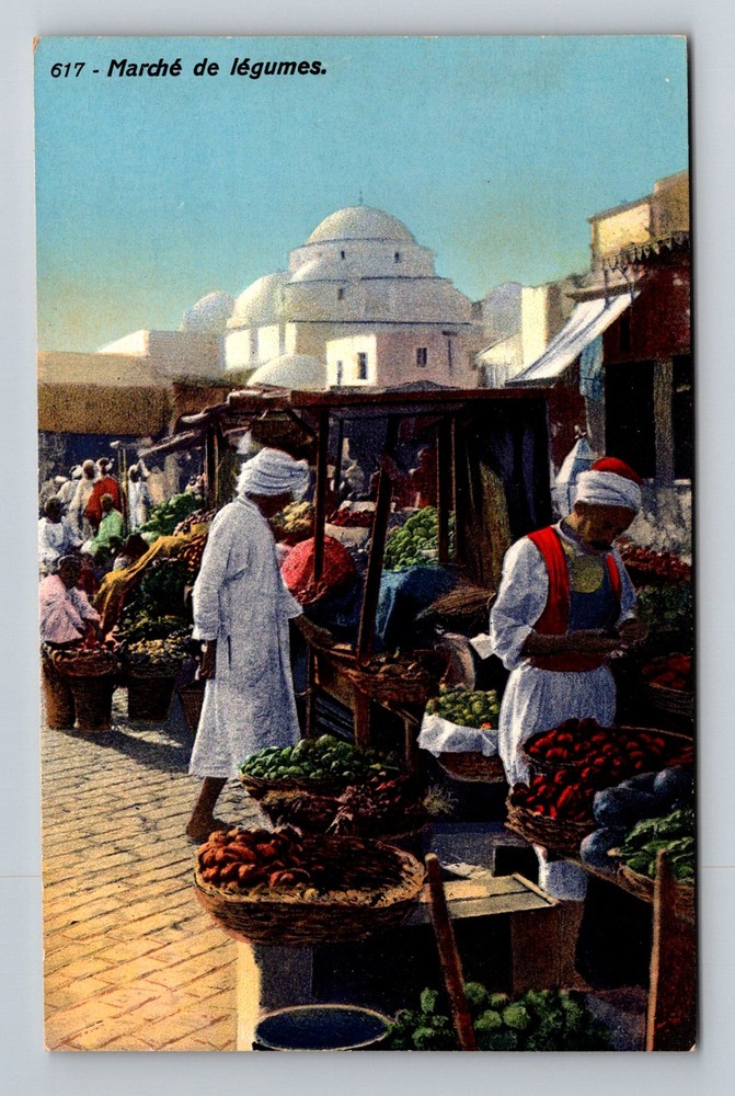 Africa-Tunisia- Vegetable Market Souvenir Postal PC Card View Vintage Postcard