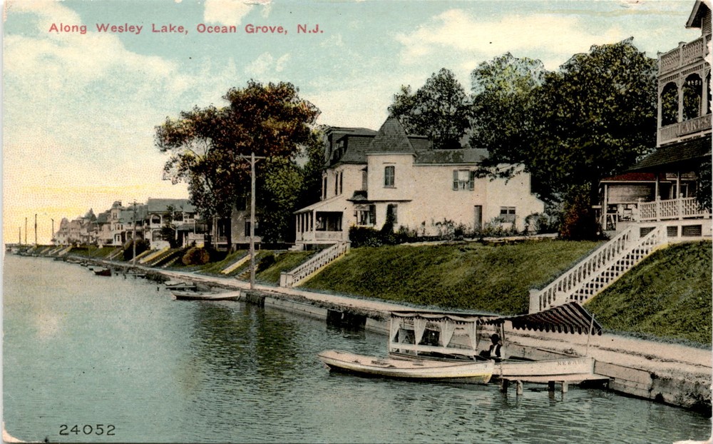 Wesley Lake, Ocean Grove, N.J. Postcard
