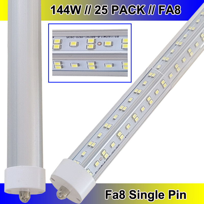 T8 8FT 144W LED Tube Light Single Pin 18000LM Shop Bulb FA8 8FOOT