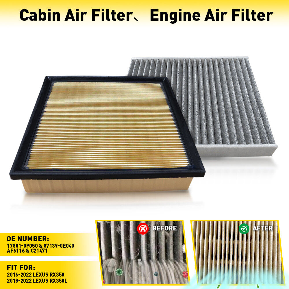 ENGINE & CARBON CABIN AIR FILTER FOR 2016-22 LEXUS RX350 2018 2019-2022 RX350L