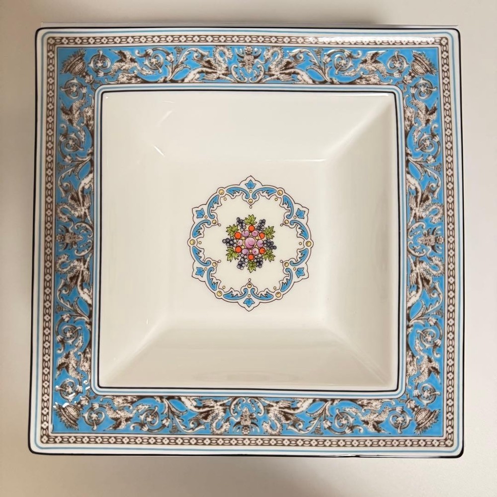 Wedgwood Florentine Turquoise Square Plate 18cm Bone China Made in England