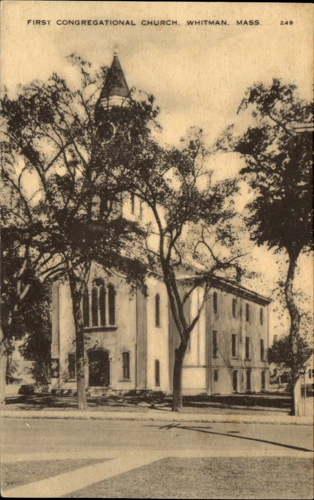 First Congregational Church Whitman Massachusetts MA Photolux c1910