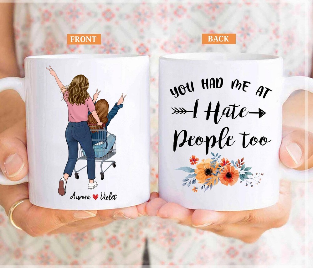 Personalized Best Friends Coffee Mug Customizable Portrait Ceramic Mug For