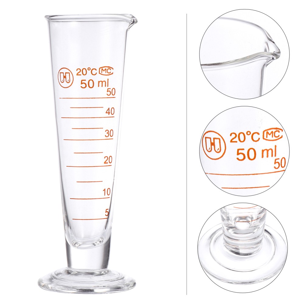 Chemistry Lab Glass Measuring Cup with Handle for Liquids & Travel