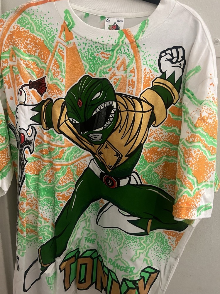 Vintage Vitamin Green Power Ranger Tommy Megazord AOP T-Shirt XL
